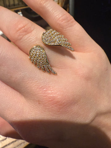 Adjustable Gold Wing Ring
