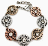 Bullet Shell Rhinestone Chain Bracelet