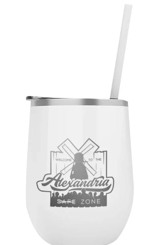 Alexandria Engrave Wine Tumbler with Straw